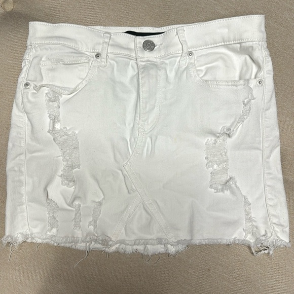 Express distressed white jean skirt size 4 - Picture 1 of 9